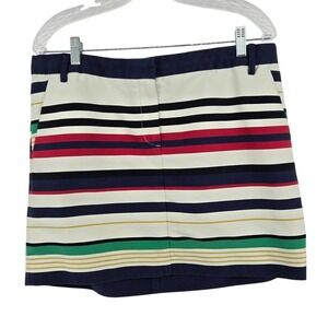 J Crew Womens Skirt 12 Cream Nautical Striped Preowned